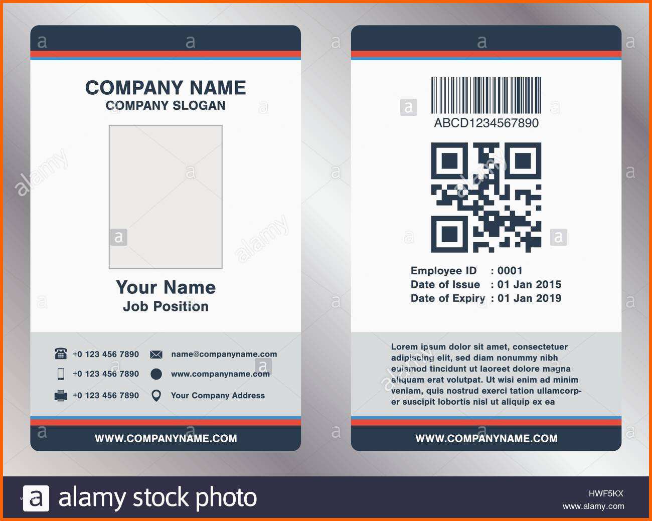 Einzahl Simple Employee Business Name Card Template Vector Stock