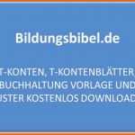 Einzahl T Konten Vorlage T Kontenblätter Buchhaltung Muster