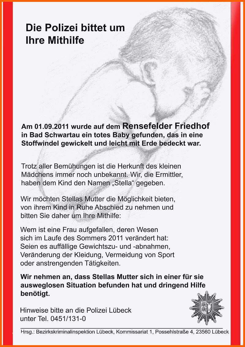 Einzahl Vermisstenanzeige Vorlage