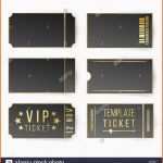 Einzahl Vip Ticket Vorlage Vector Leere Schwarze Tickets Und