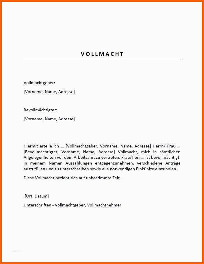 Einzahl Vollmacht Zur Vorlage Bei Der Zulassungsbehörde Neu