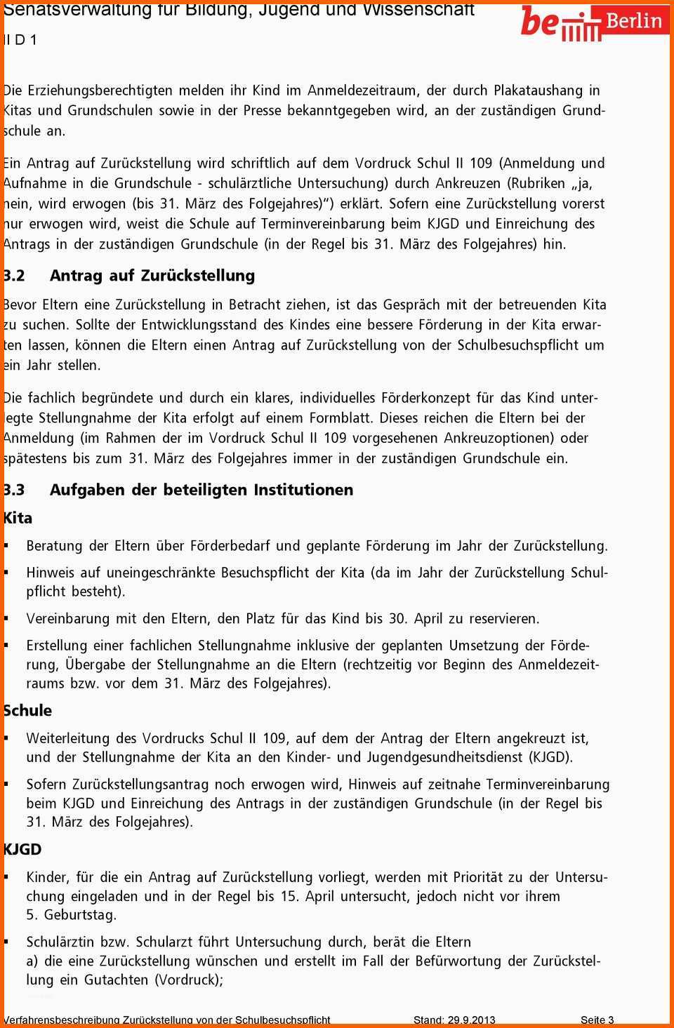 Einzahl Zurückstellung Von Der Schulbesuchspflicht Pdf