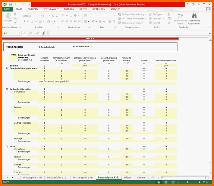 Einzigartig 12 Businessplan Muster Kostenlos Pdf