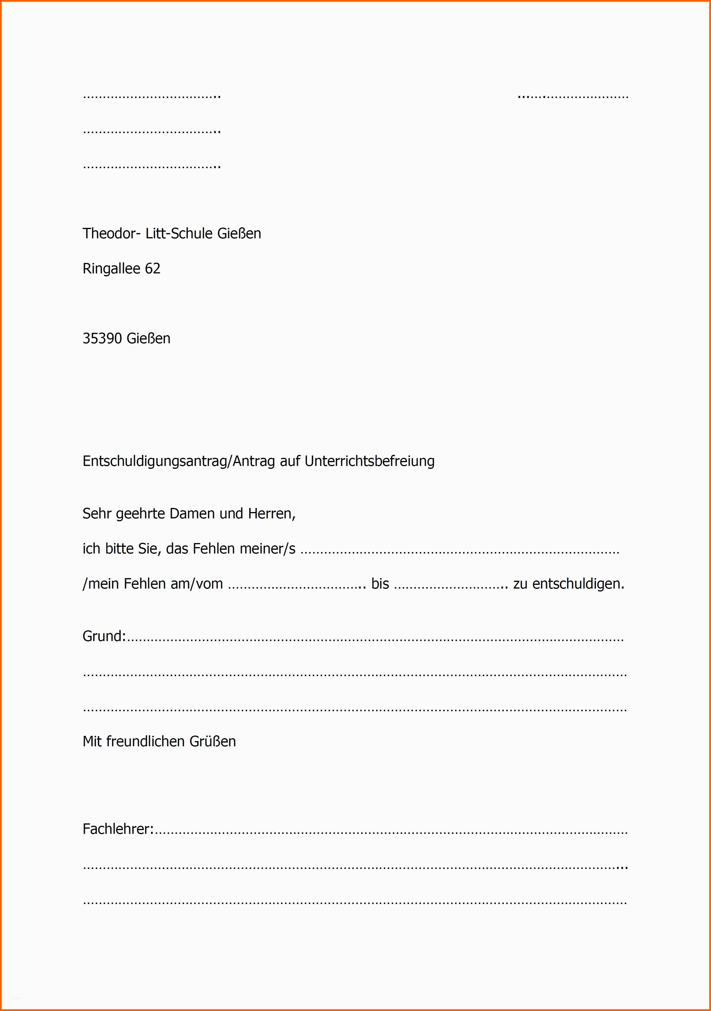 Einzigartig 13 Muster Entschuldigung Berufsschule