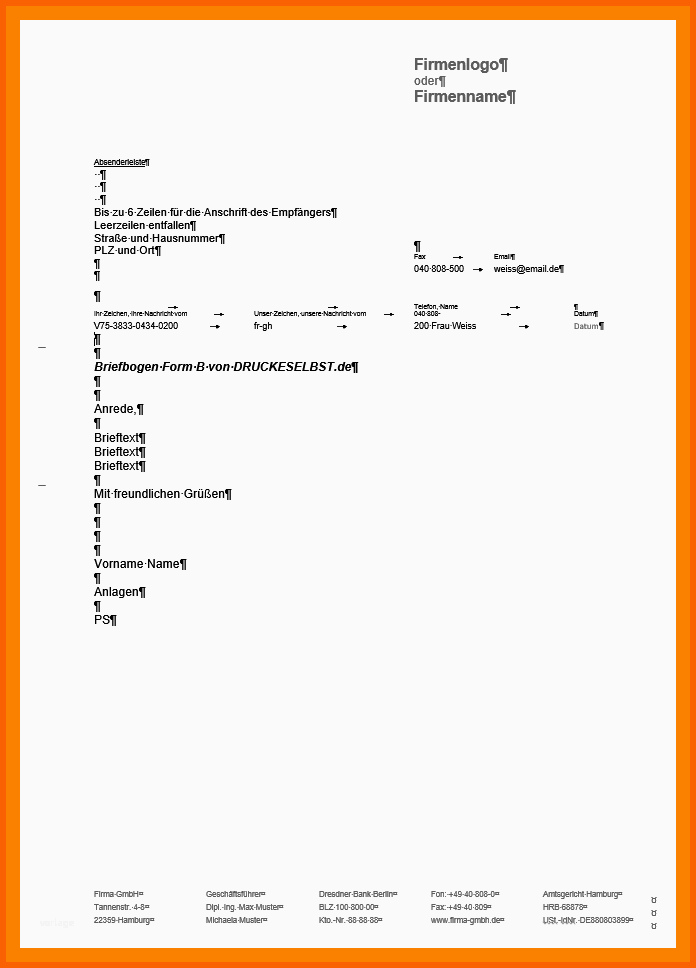 Einzigartig 17 Geschäftsbrief Word Vorlage