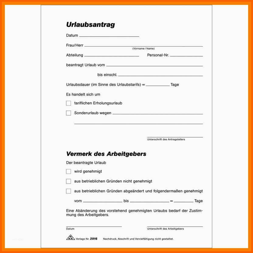 Einzigartig 17 Urlaubsantrag Vorlage Word