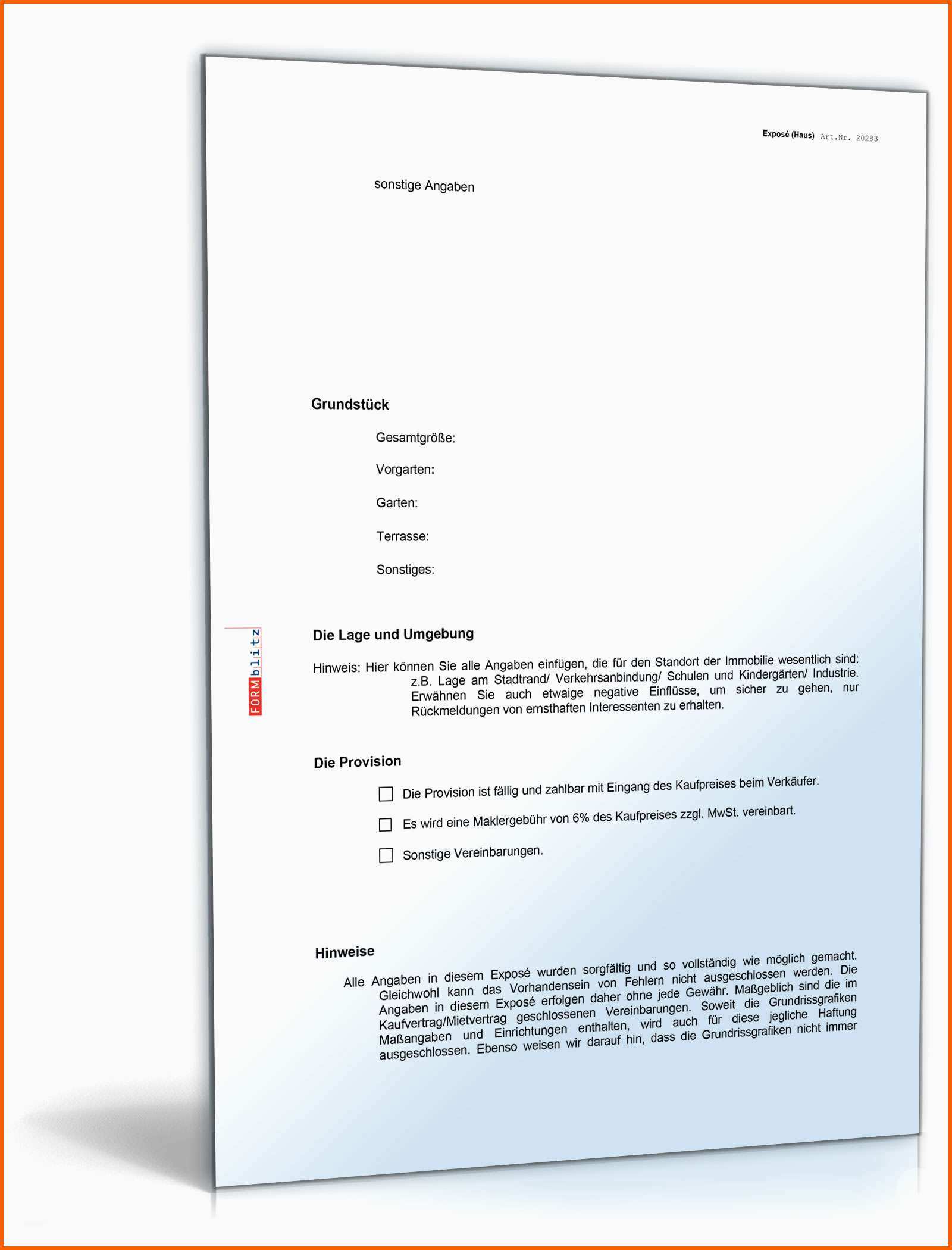 Einzigartig 20 Expose Immobilien Vorlage