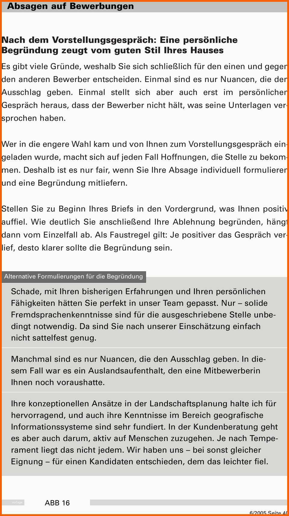 Einzigartig Absage Nach Vorstellungsgespräch Pdf