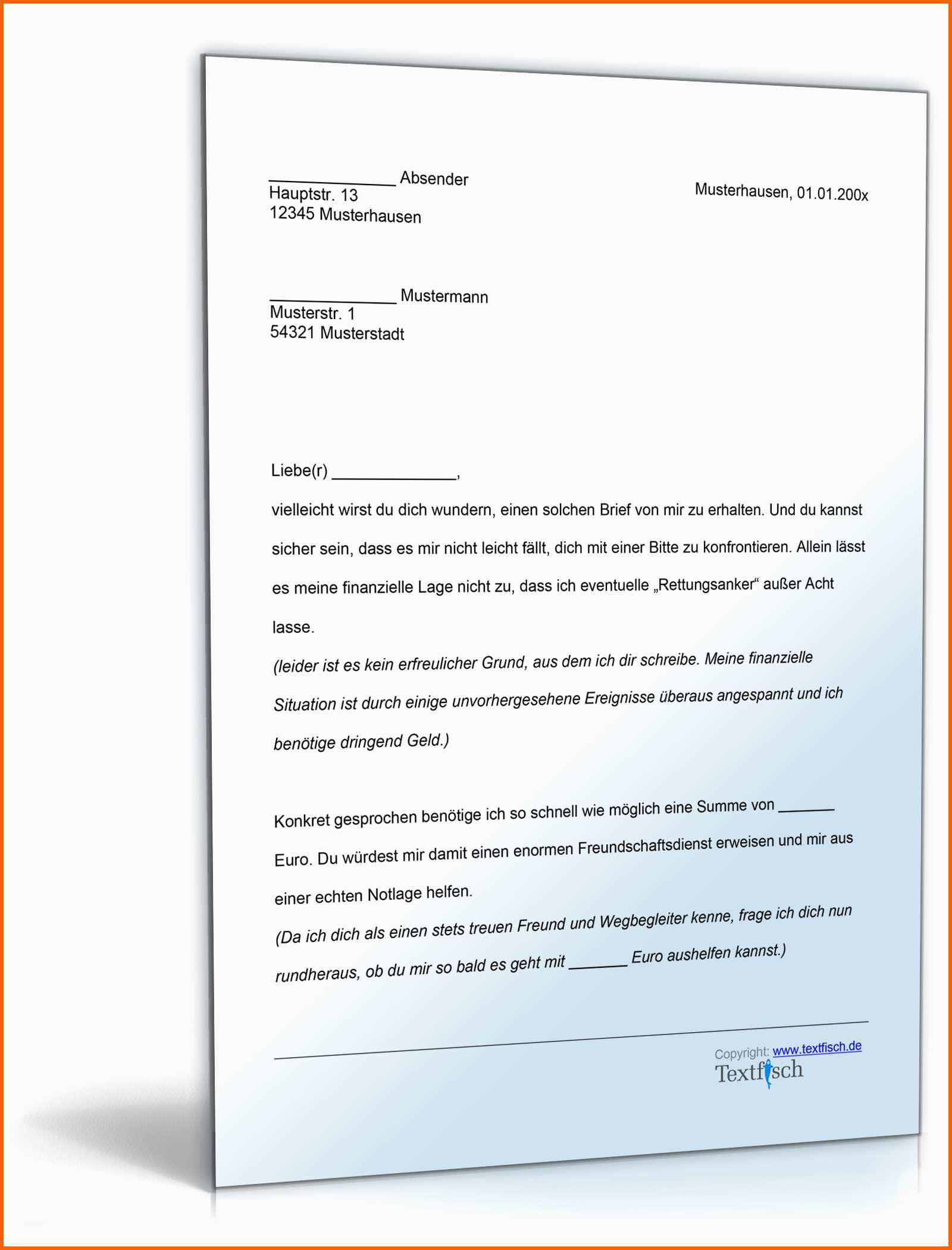 Einzigartig Bitte Um Finanzielle Unterstützung • De Musterbrief Download