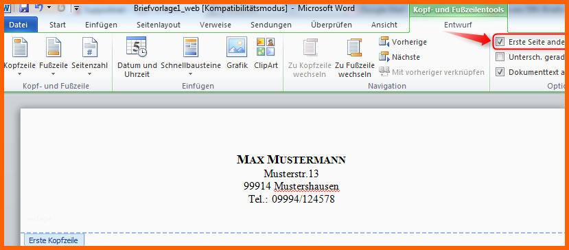 Einzigartig Briefkopf Mit Microsoft Word Erstellen