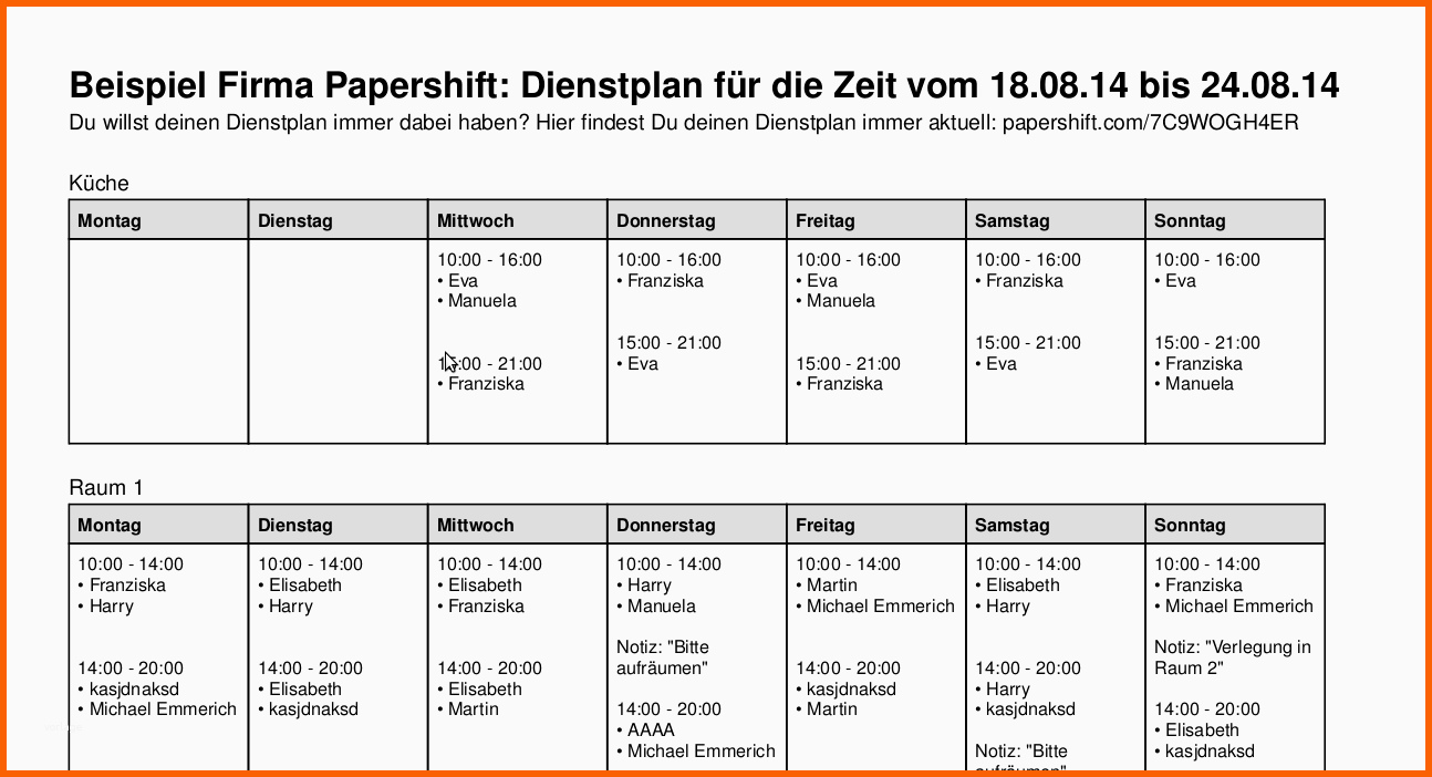 Einzigartig Dienstplan Erstellen