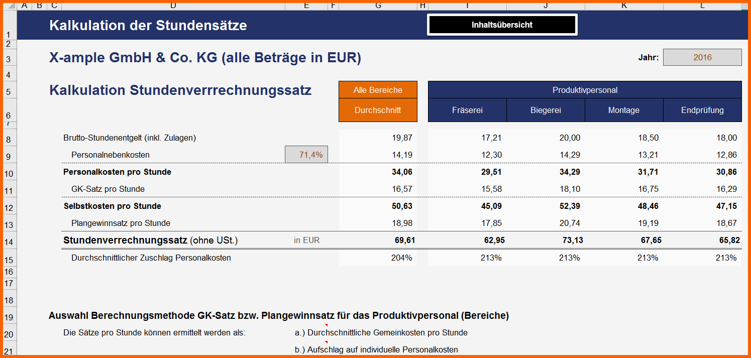 Einzigartig Excel Stundenverrechnungssatz Vorlage Für