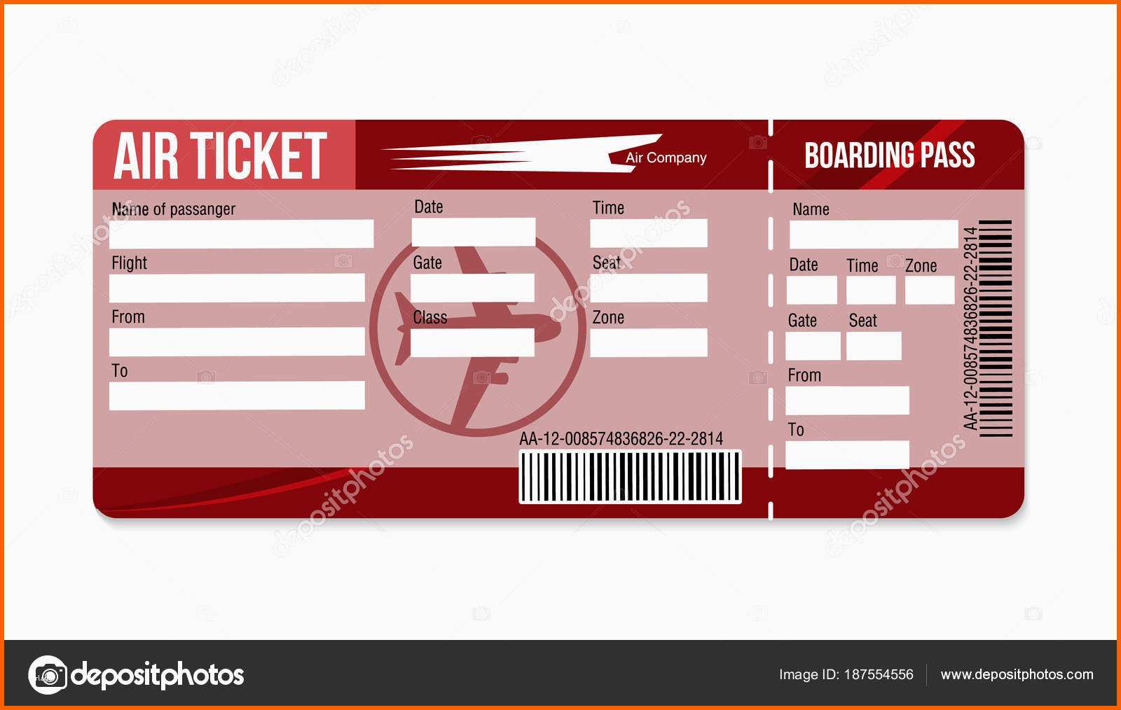 Einzigartig Flugticket Boarding Pass Tickets Vorlage isoliert Auf