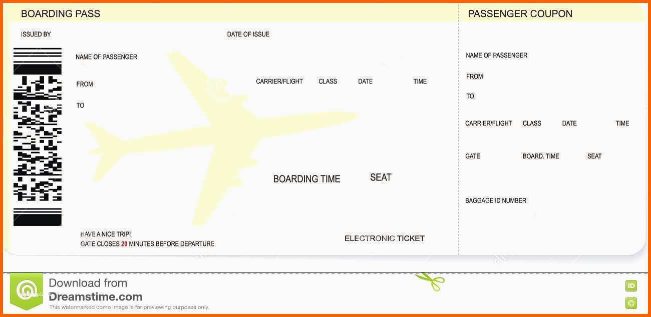 Einzigartig Flugticket Vorlage Download Großen Fantastisch Leere