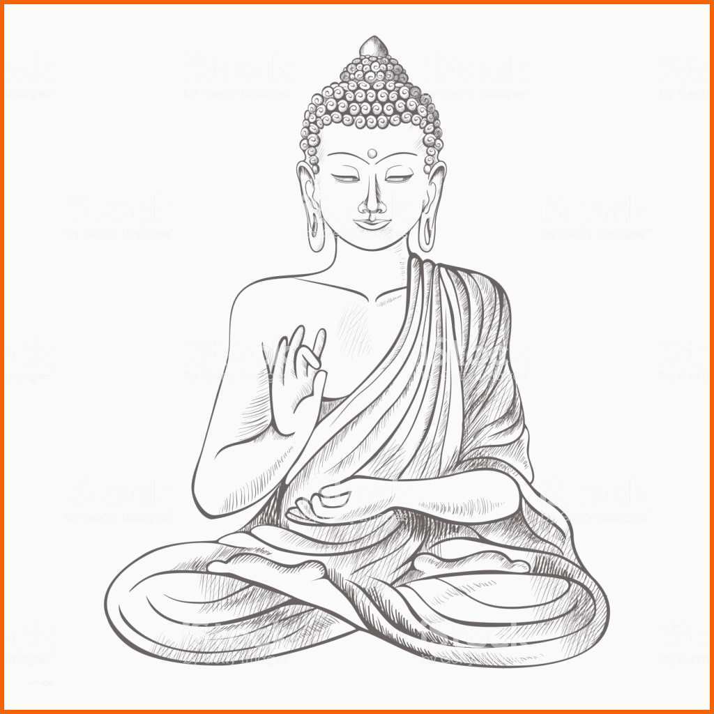 Einzigartig Gautama 부처님 벡터 일러스트 레이 션에 올려진된 오른손으로 일러스트