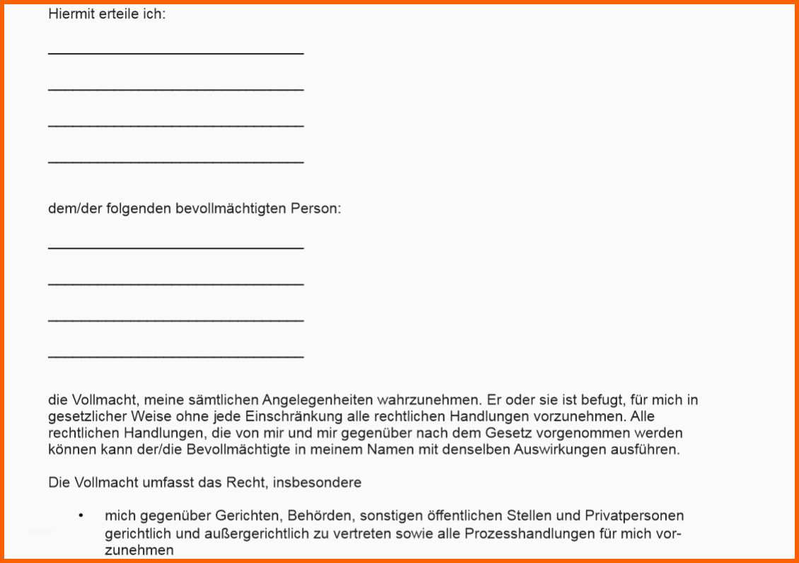 Einzigartig Generalvollmacht Muster Vollmachtmuster