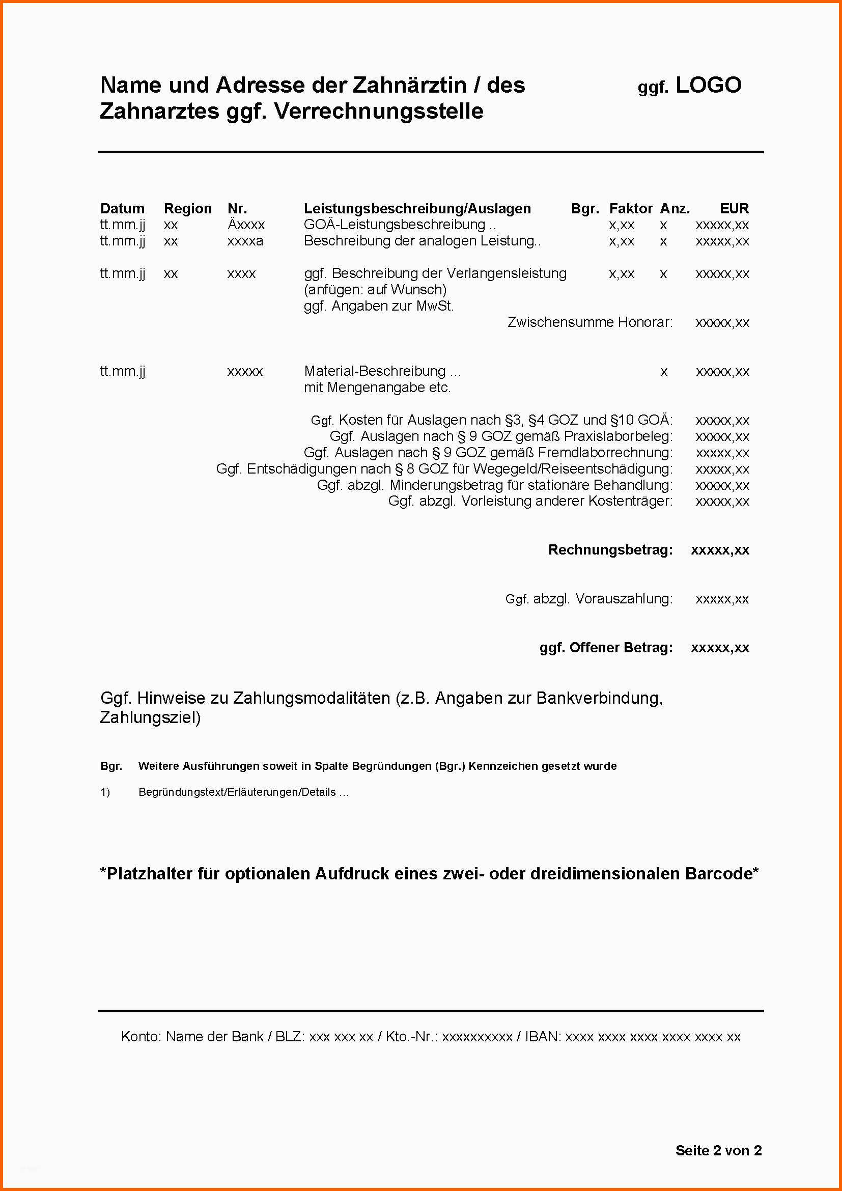 Einzigartig Gutachten Vorlage Word S Rechnungsmuster ...