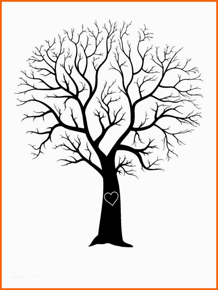 Einzigartig Hochzeitsbaum Vorlage Hübscher Fingerabdruck Baum Vorlage