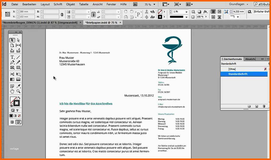 Einzigartig Indesign Briefpapier Briefpapier Gestalten – Briefpapier