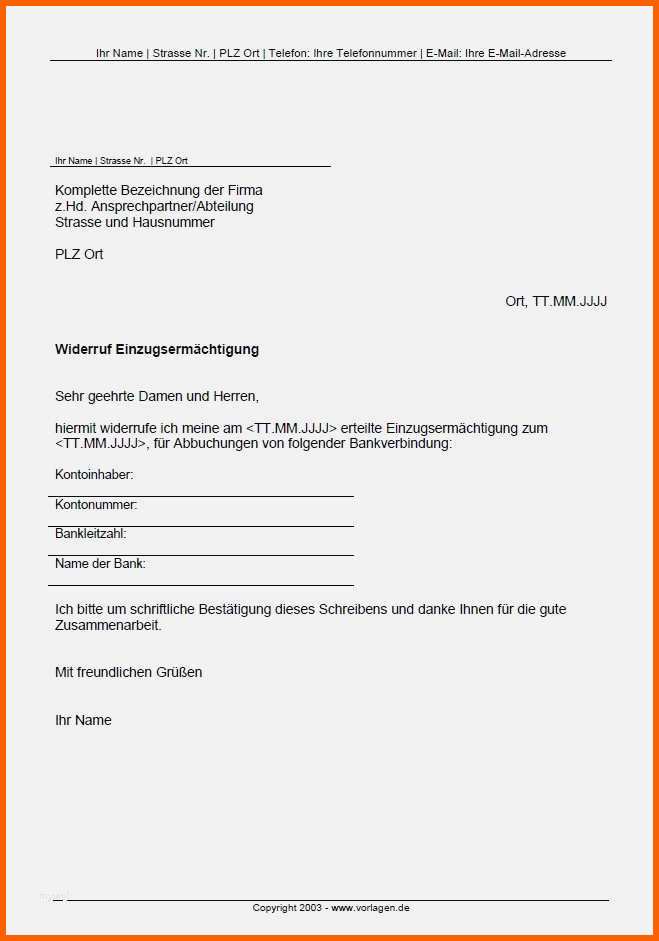 Einzigartig Kundigung Sepa Lastschriftmandat Vorlage Papacfo