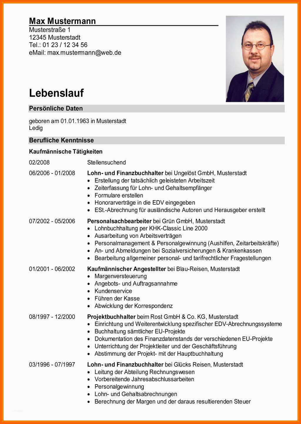 Einzigartig Lebenslauf Mit Studium Vorlage