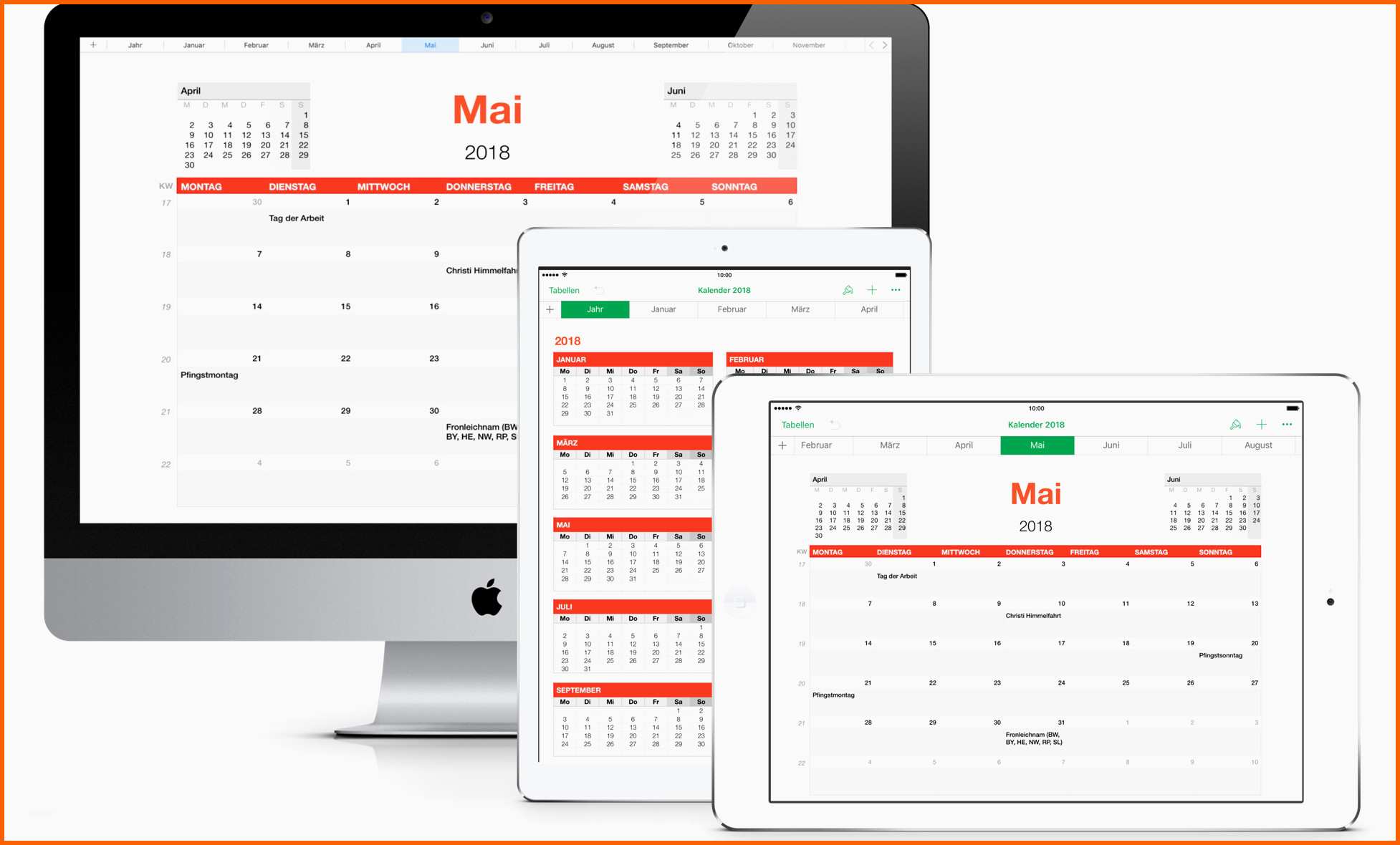 Einzigartig Numbers Vorlage Kalender 2018