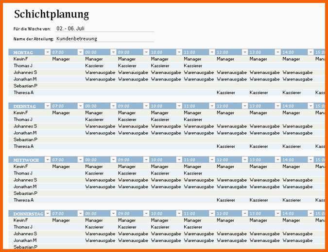 Einzigartig Schichtplanung Für Mitarbeiter
