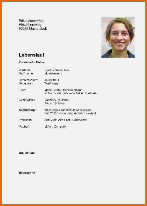 Einzigartig Vorlage Lebenslauf Schüler Luxus Lebenslauf Vorlage Pdf