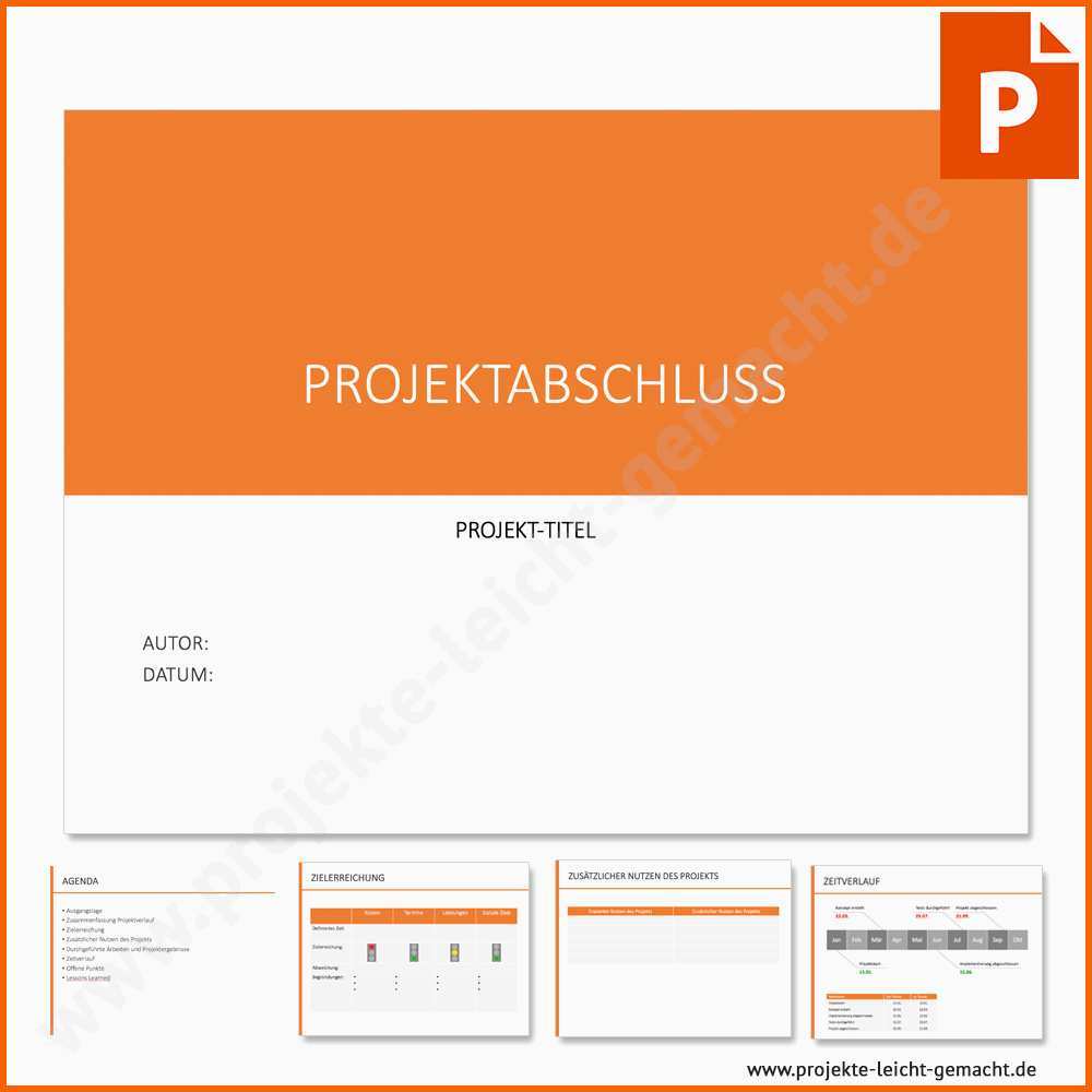 Einzigartig Vorlage Projektabschlusspräsentation