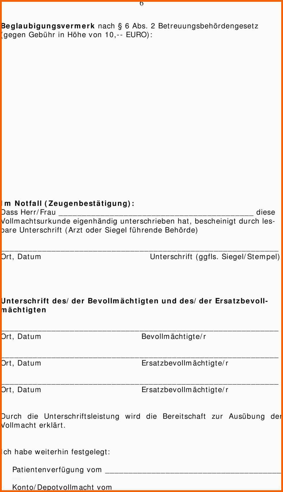 Einzigartig Vorsorgevollmacht Mit Integrierter Betreuungsverfügung