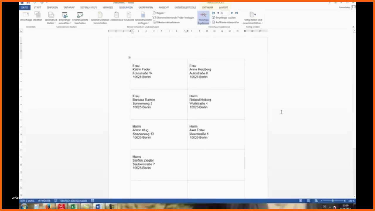 Einzigartig Word 2010 2013 Etiketten Vorlage Erstellen &amp; Seriendruck