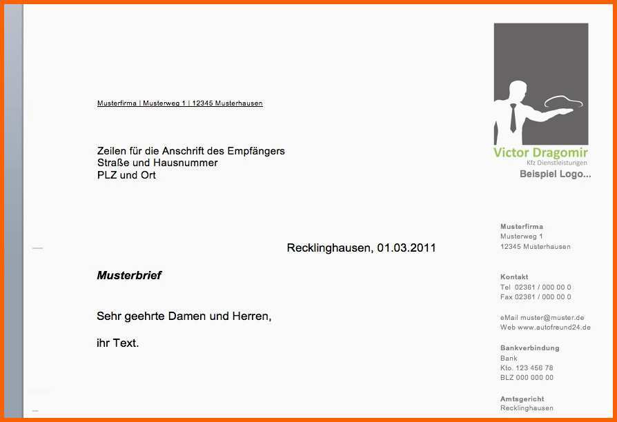 Einzigartig Word Vorlage Speichern Neu Kostenlos Geschäftsbrief