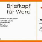 Empfohlen 10 Briefkopf Vorlage Word Kostenlos