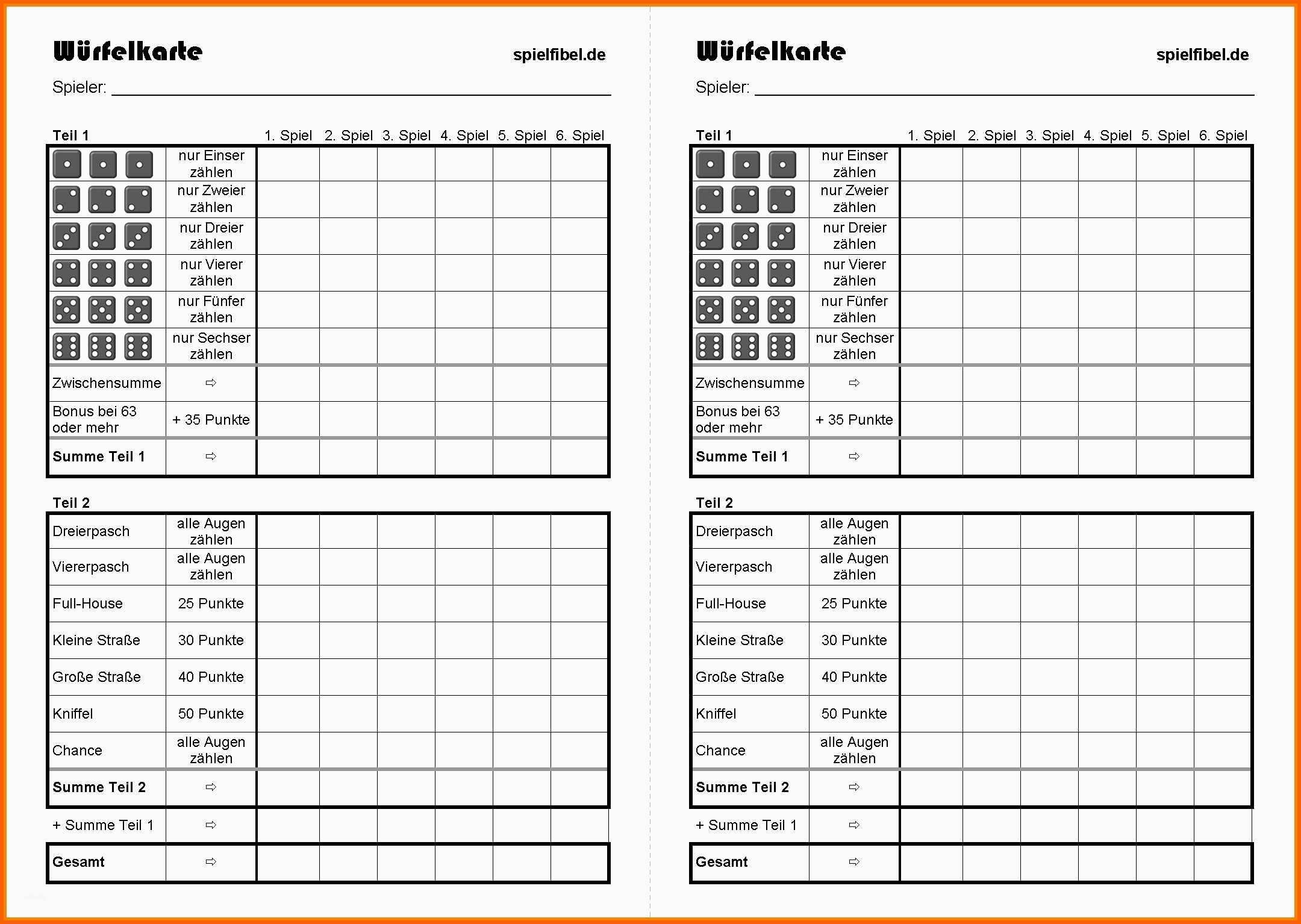 Kniffelblock Kniffel Vorlage Kostenlos Drucken : Kniffel ...