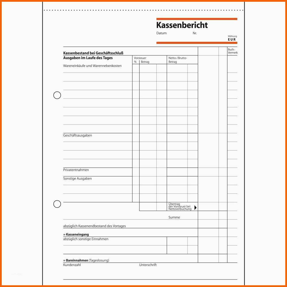 Empfohlen 15 Kassenbericht Vorlage