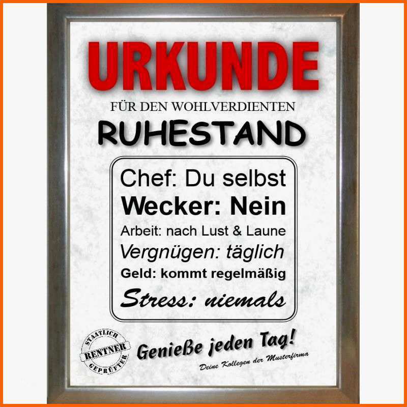 Empfohlen 15 Urkunde Ruhestand Vorlage - Kostenlos Vorlagen | #64220