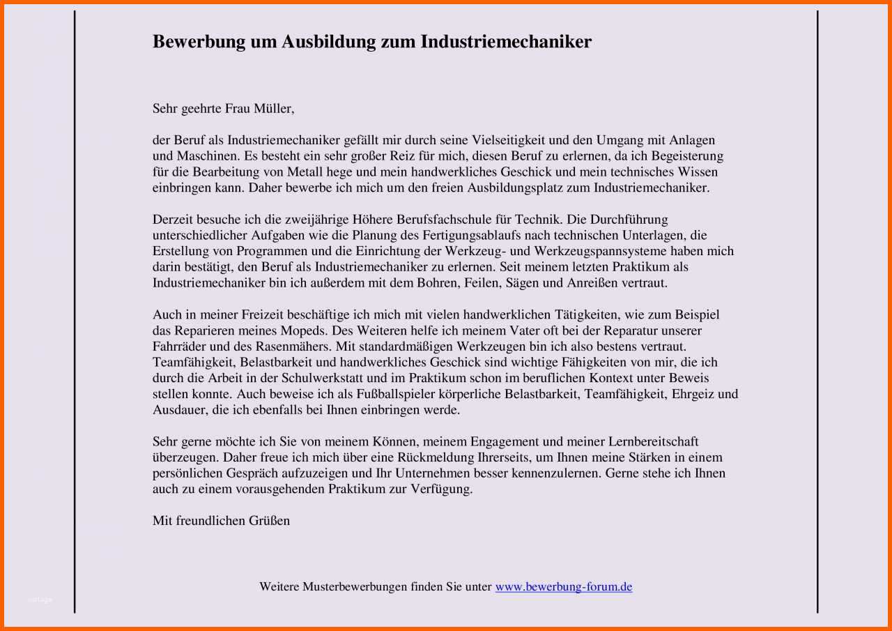 Empfohlen Anschreiben Industriemechaniker Korrigieren Bewerbungsforum