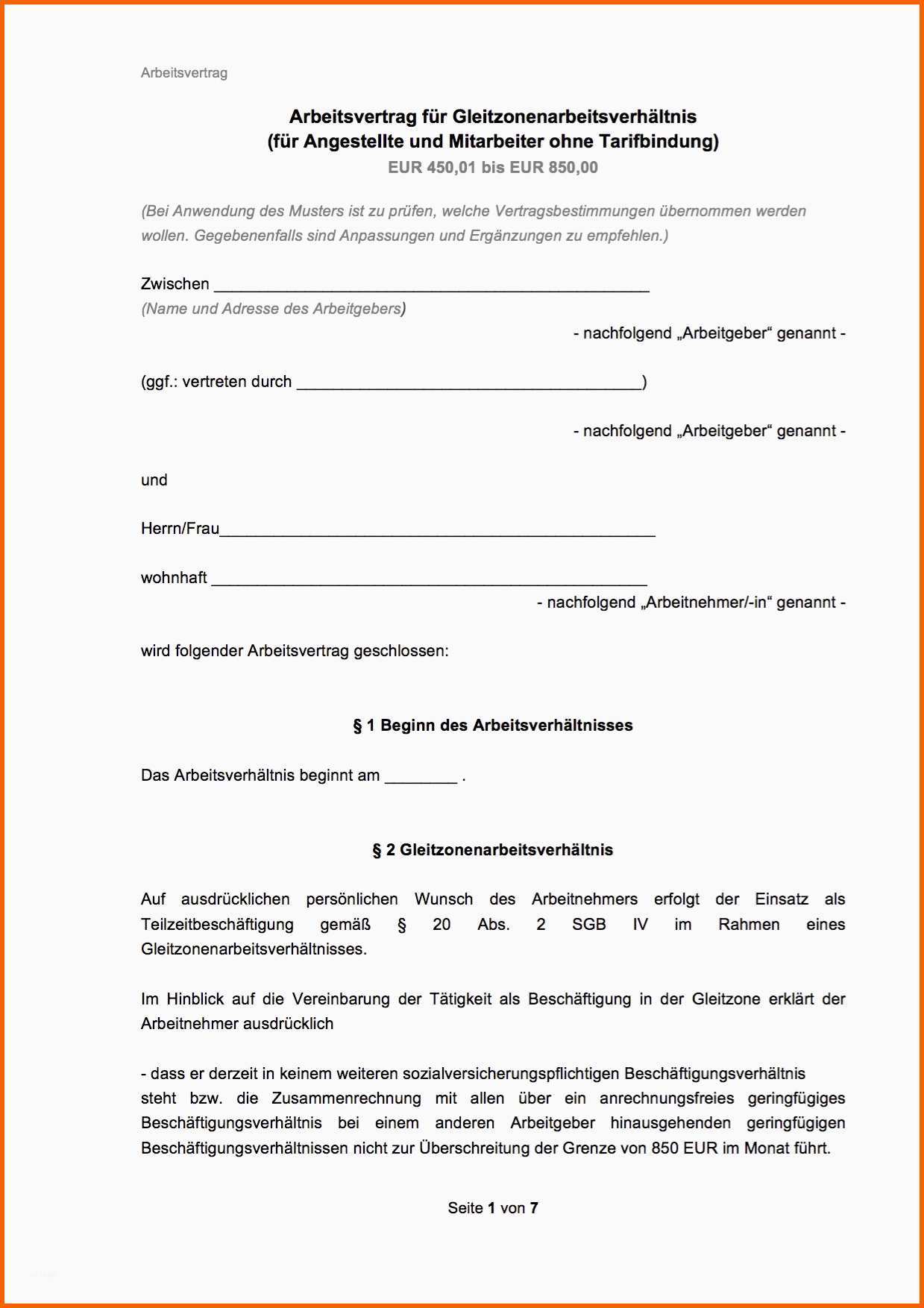 Empfohlen Arbeitsvertrag Muster Arbeitsverträge Mit Rechtshinweisen