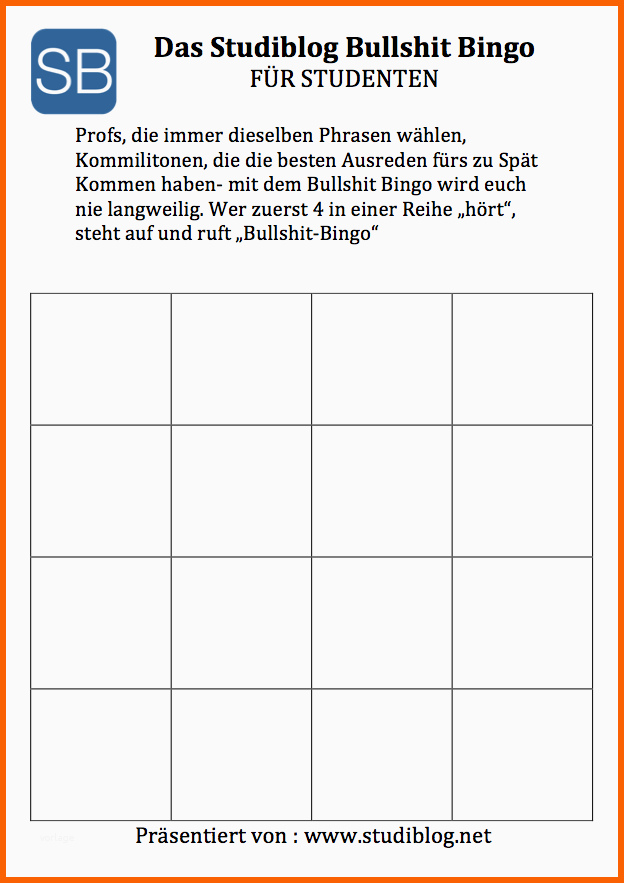 Empfohlen Bullshit Bingo Studiblog