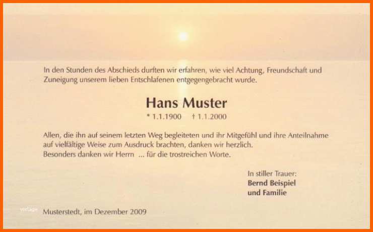 Empfohlen Danksagungskarte Abendstimmung Trauerkarte