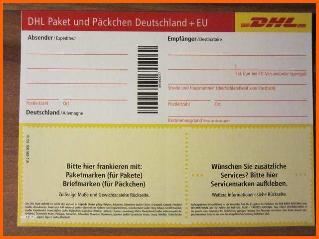 Empfohlen Dhl Paketschein Paketmarke Post Paket