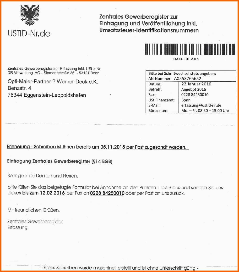Empfohlen Dreist Und Frech "erinnerung" Der Abzocker Von "zentrales