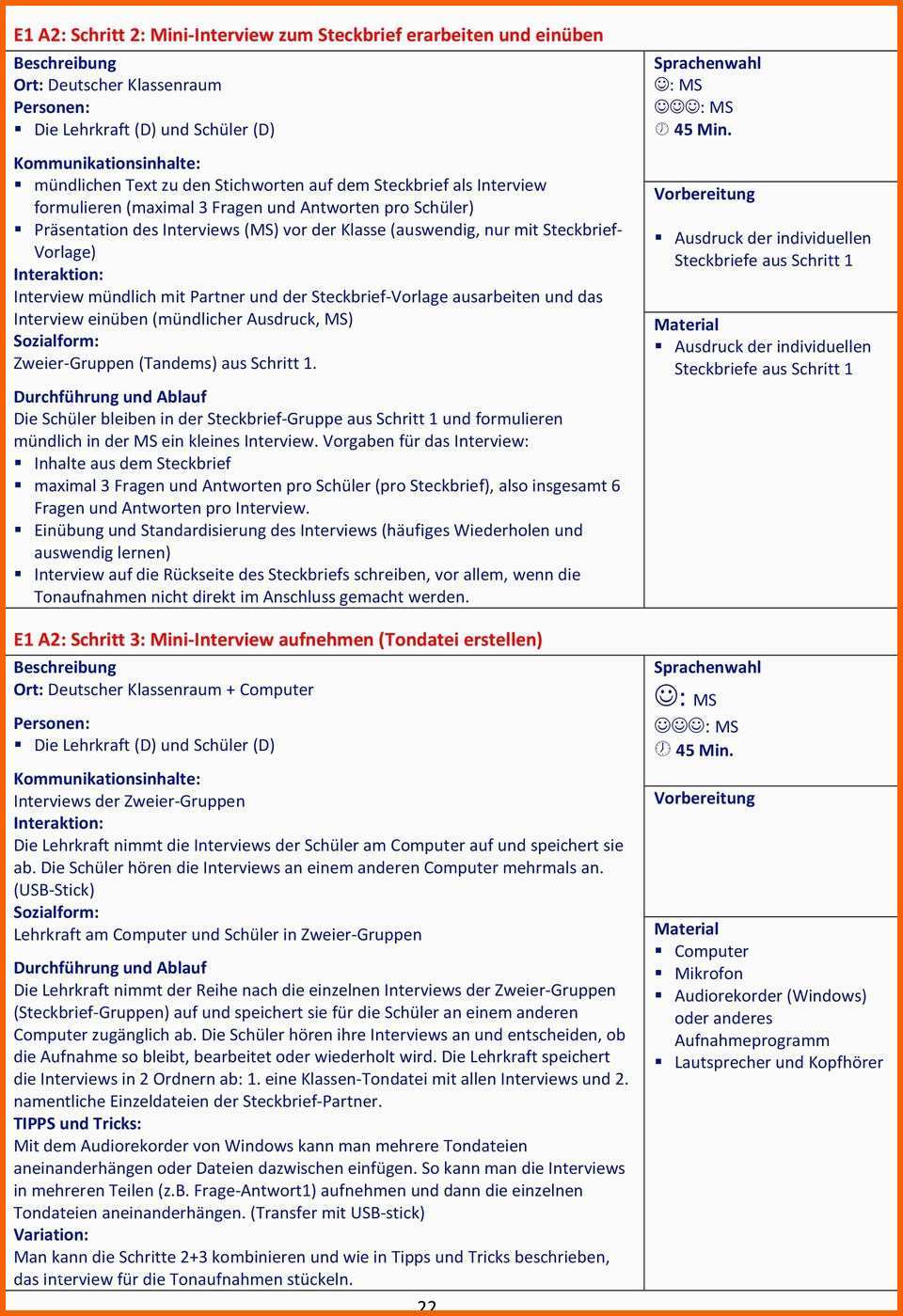 Empfohlen E1 Aktivität 2 Persönliche Vorstellung Schritte 1 7 Pdf