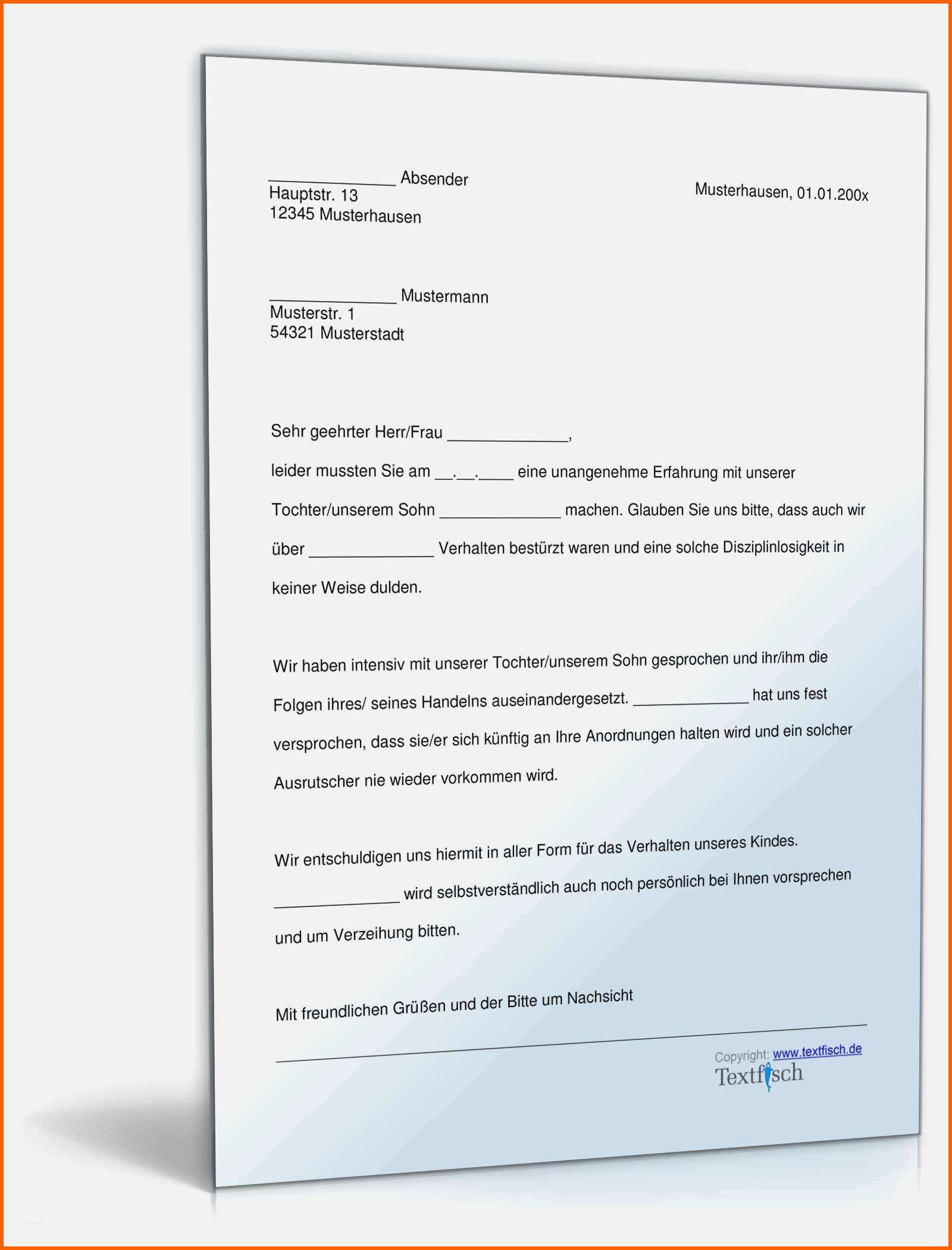 Empfohlen Entschuldigung Vorlage Zum Ausdrucken Cool Entschuldigung