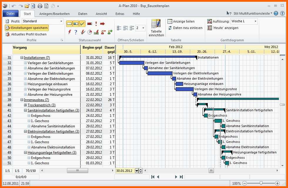 Empfohlen Excel Bauzeitenplan Vorlage Inspiration A Plan