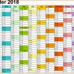 Empfohlen Kalender 2018 Zum Ausdrucken In Excel 16 Vorlagen