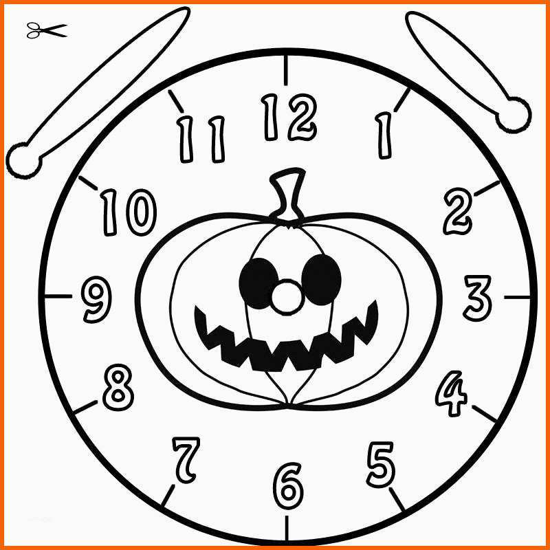 Empfohlen Kostenlose Malvorlage Uhrzeit Lernen Ausmalbild Halloween