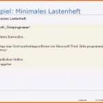 Empfohlen Lastenheft Vorlage Word