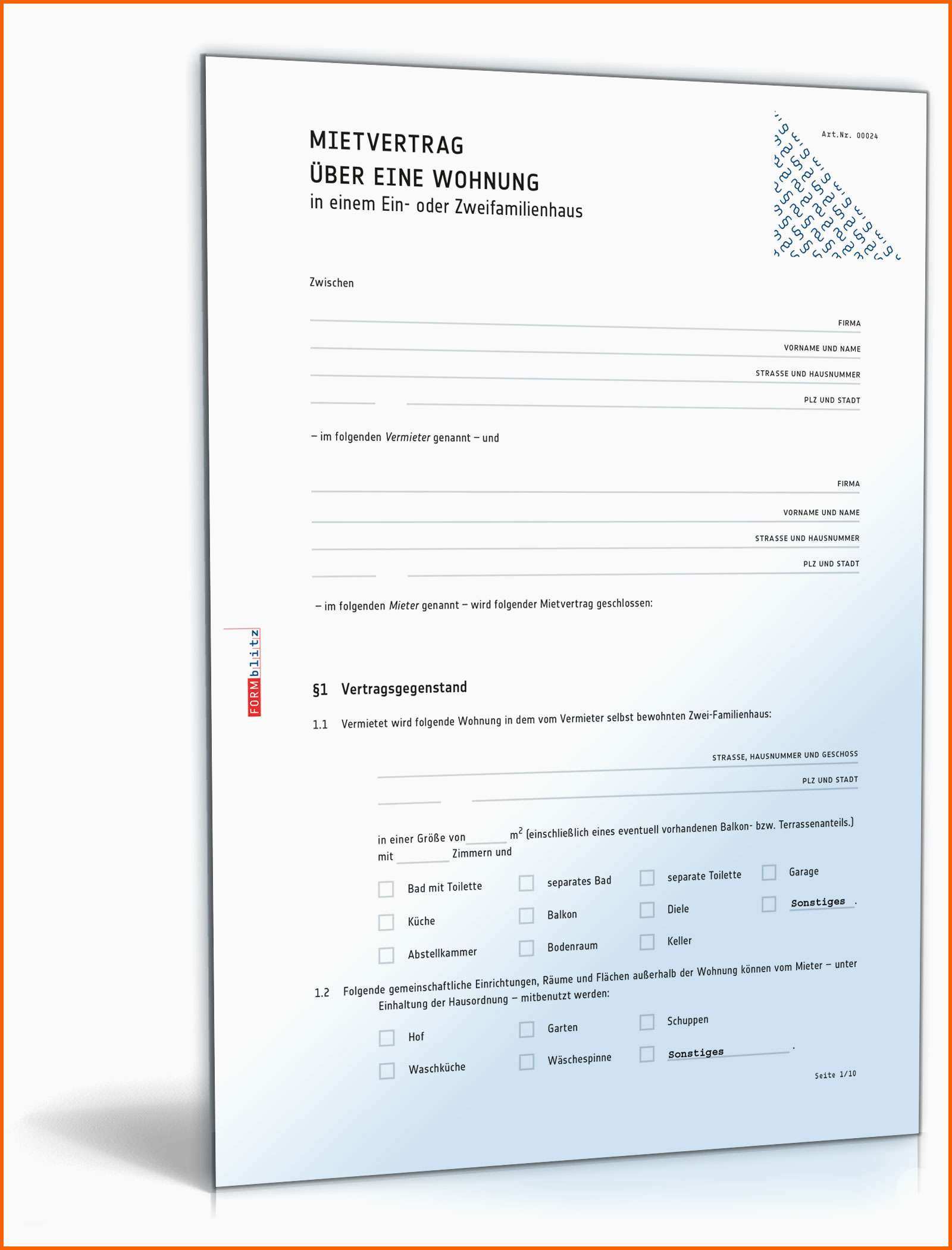 Empfohlen Mietvertrag Einliegerwohnung Muster Als Doc &amp; Pdf