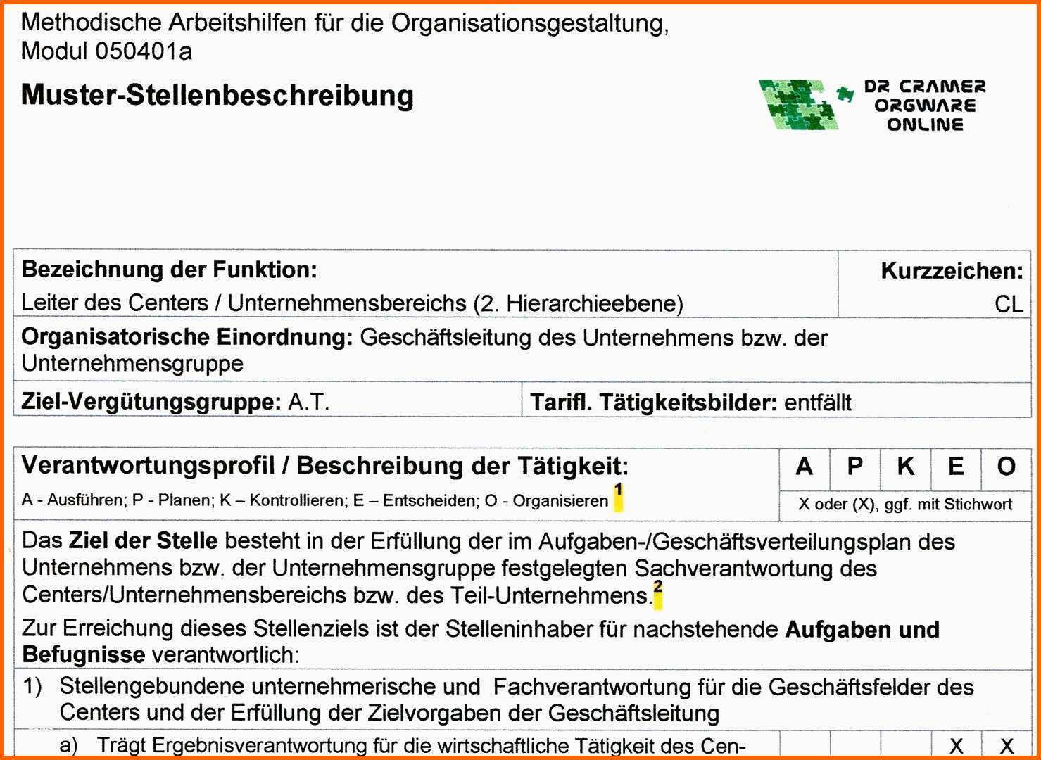 stellenbeschreibung vorlage ihk erstaunliche stellenbeschreibung fuhrungskraft 2 ebene